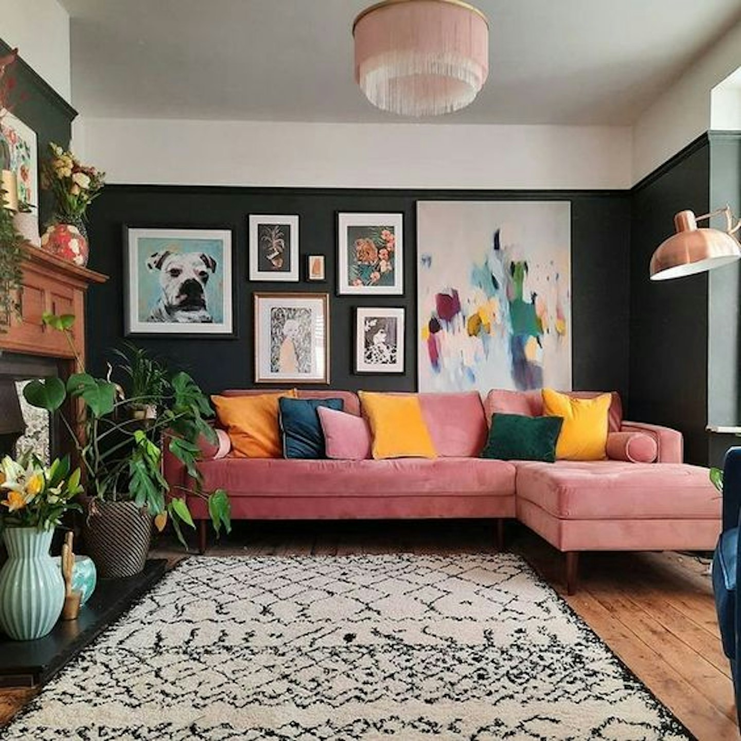 Black painted walls