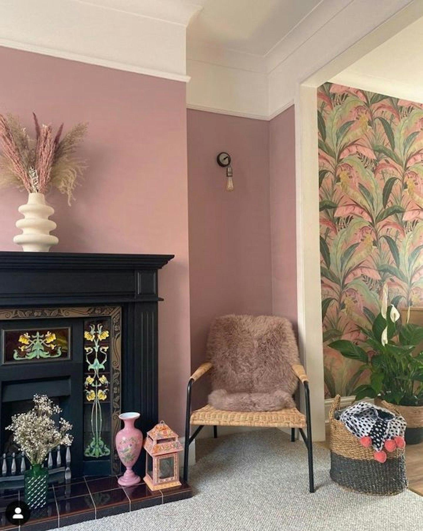 Pink painted walls