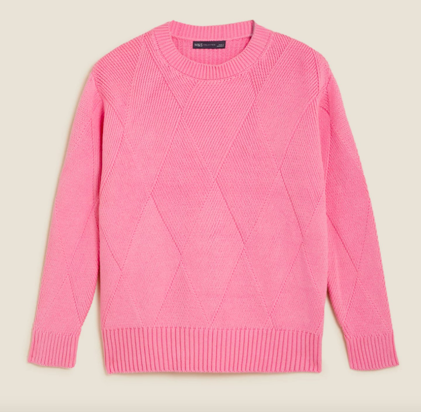 M&S, Cotton Rich Textured Crew-Neck Jumper, £25