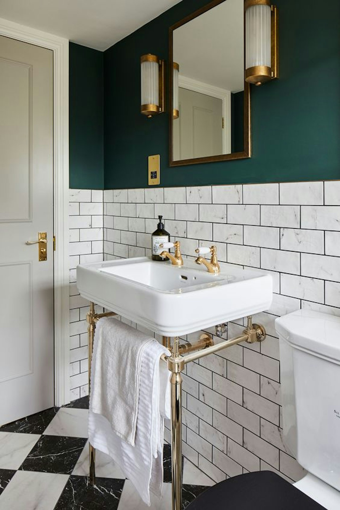 Teal green bathroom