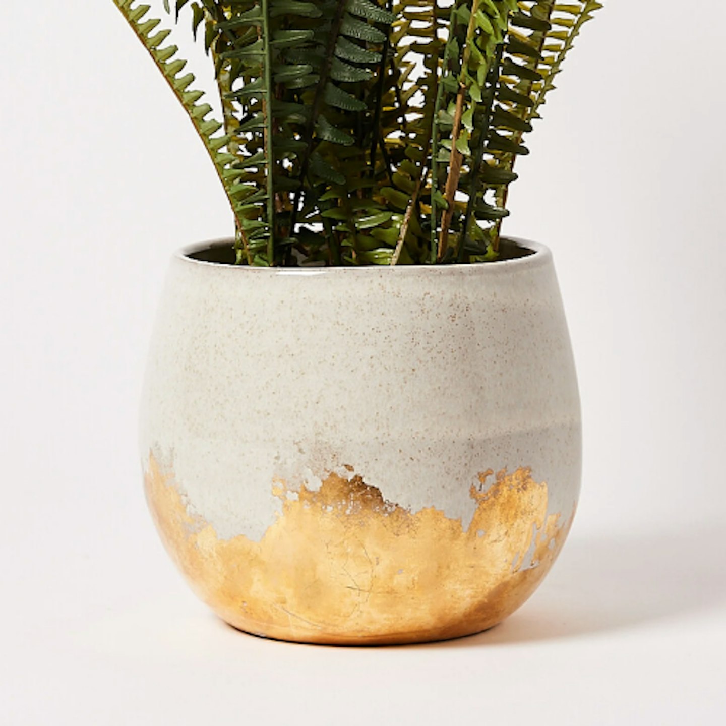 Oliver Bonas, Grey & Gold Foiled Base Plant Pot Medium, £22.50