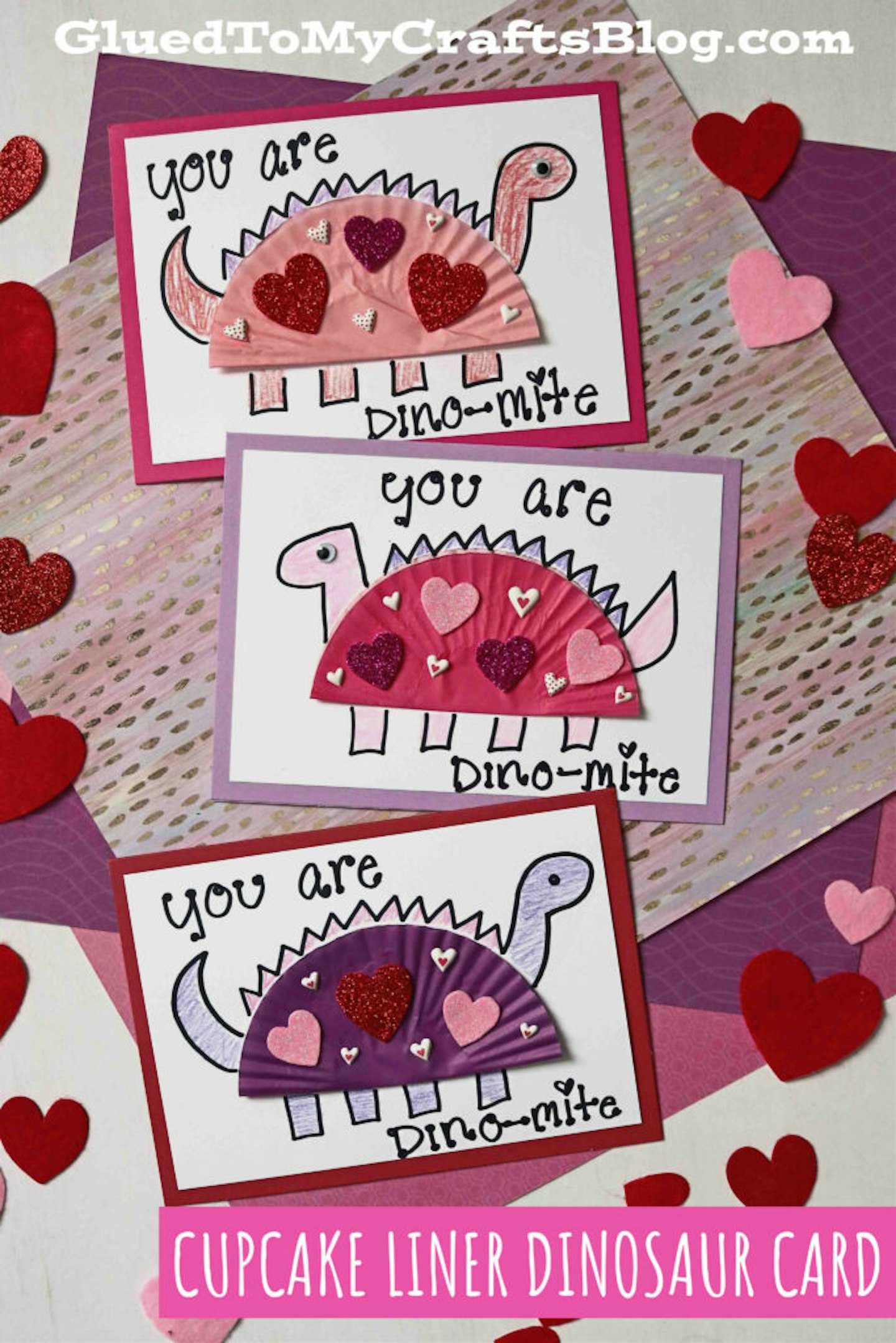 Cupcake Liner Dinosaur Card