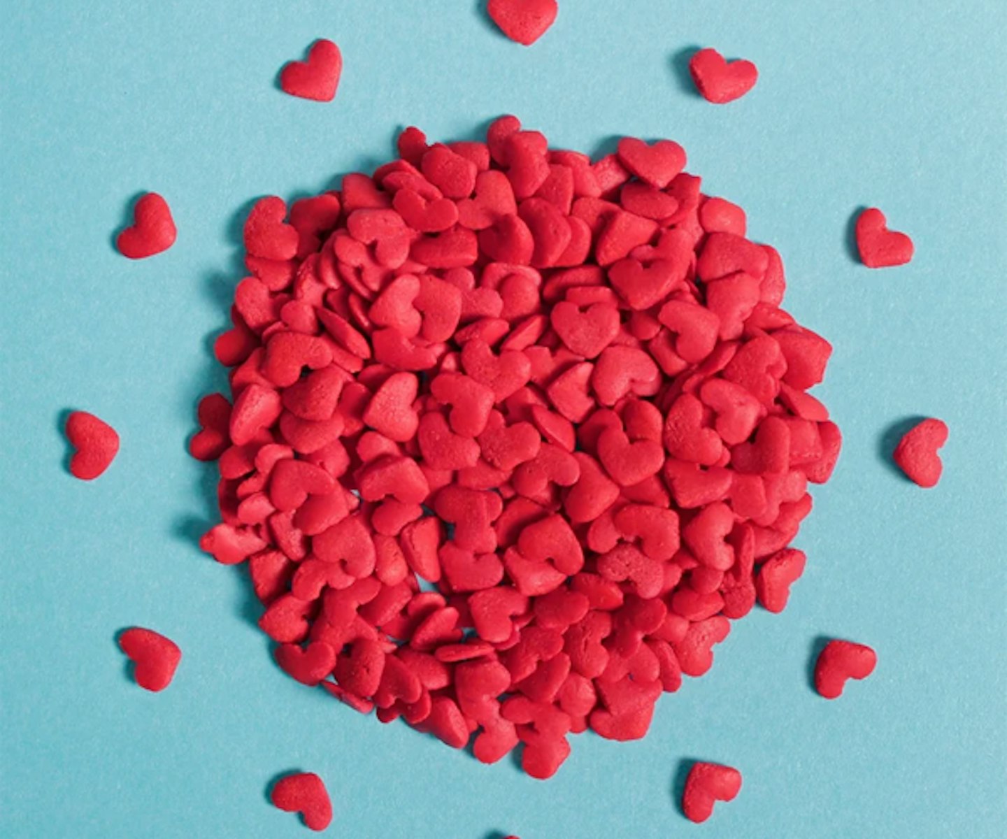 Red Hearts Confetti Sprinkles Valentines Day