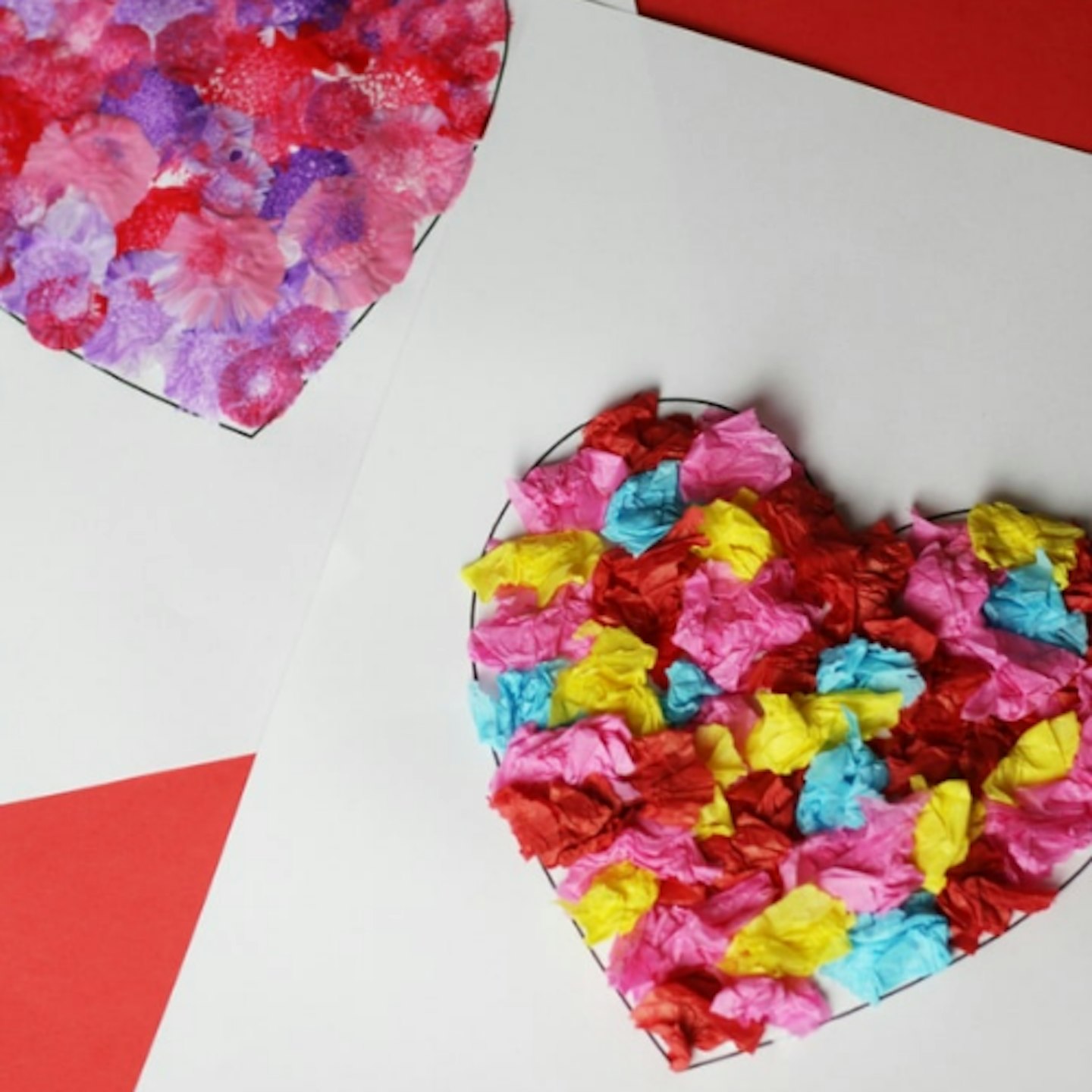 Rainbow Heart Tissue Paper Craft Kit, Makes 12, Craft Kits