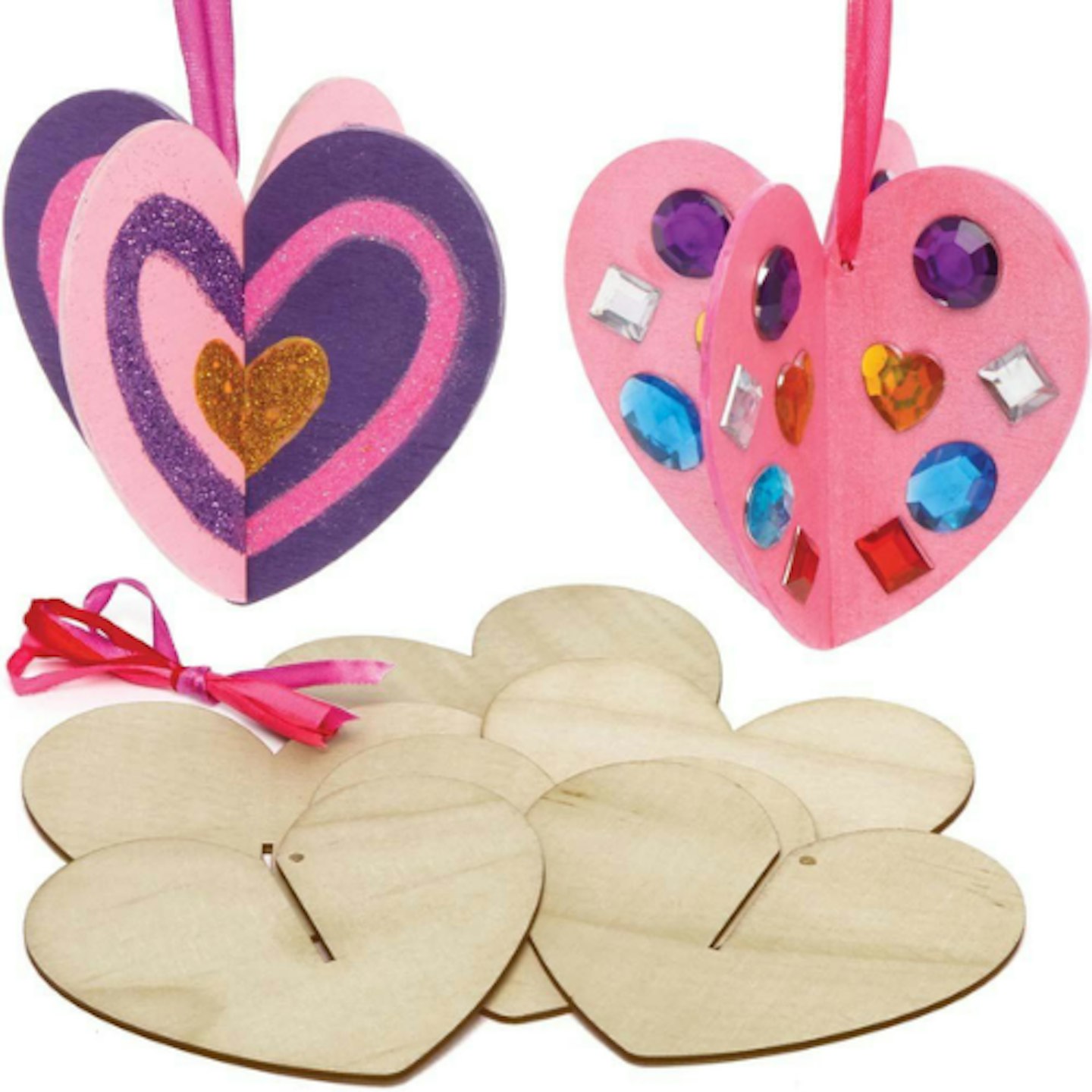 Valentines Hearts Assorted Heart Cutouts w/Glitter 12 Valentines Day  Decorations