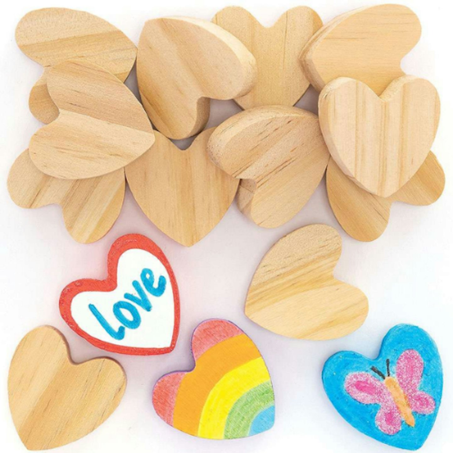 Heart Wooden Painting Stones