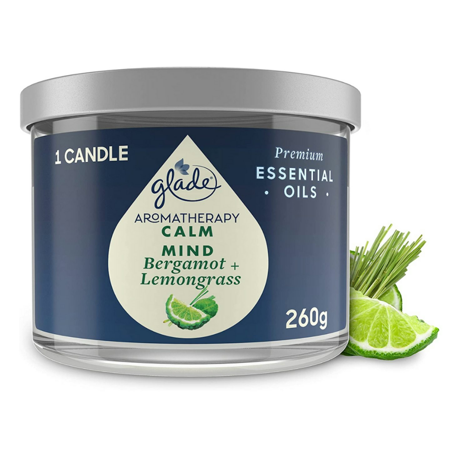 Glade Aromatherapy Candle with Italian Bergamot & Guatemalan Lemongrass, 260g