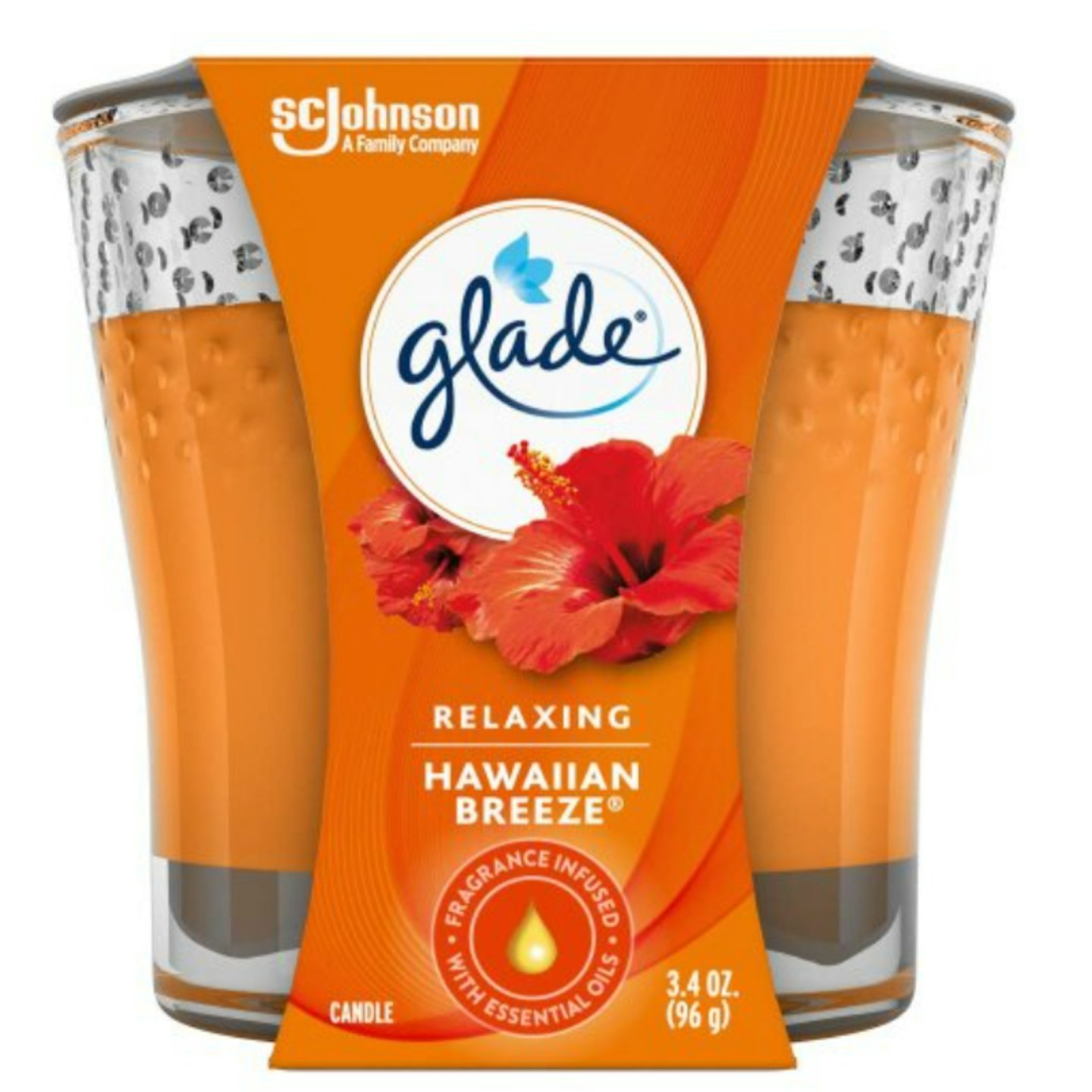 Glade Candle Jar, Air Freshener, Hawaiian Breeze, 3.4 Oz