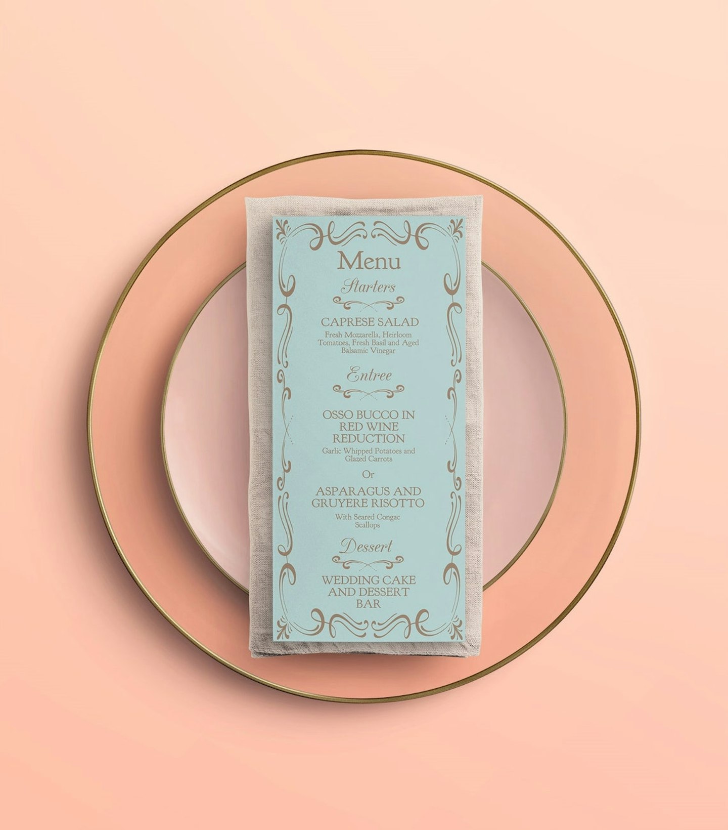 French-Inspired Wedding Menu Template, £5.56