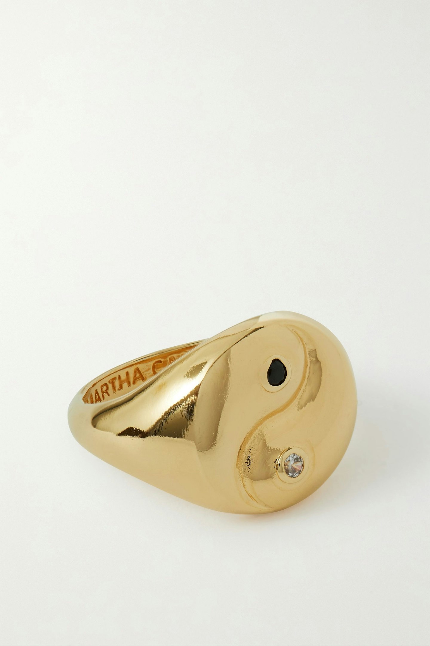 best gold jewellery under 150 Martha Calvo, Yin & Yang Gold-Plated Crystal Ring, £80
