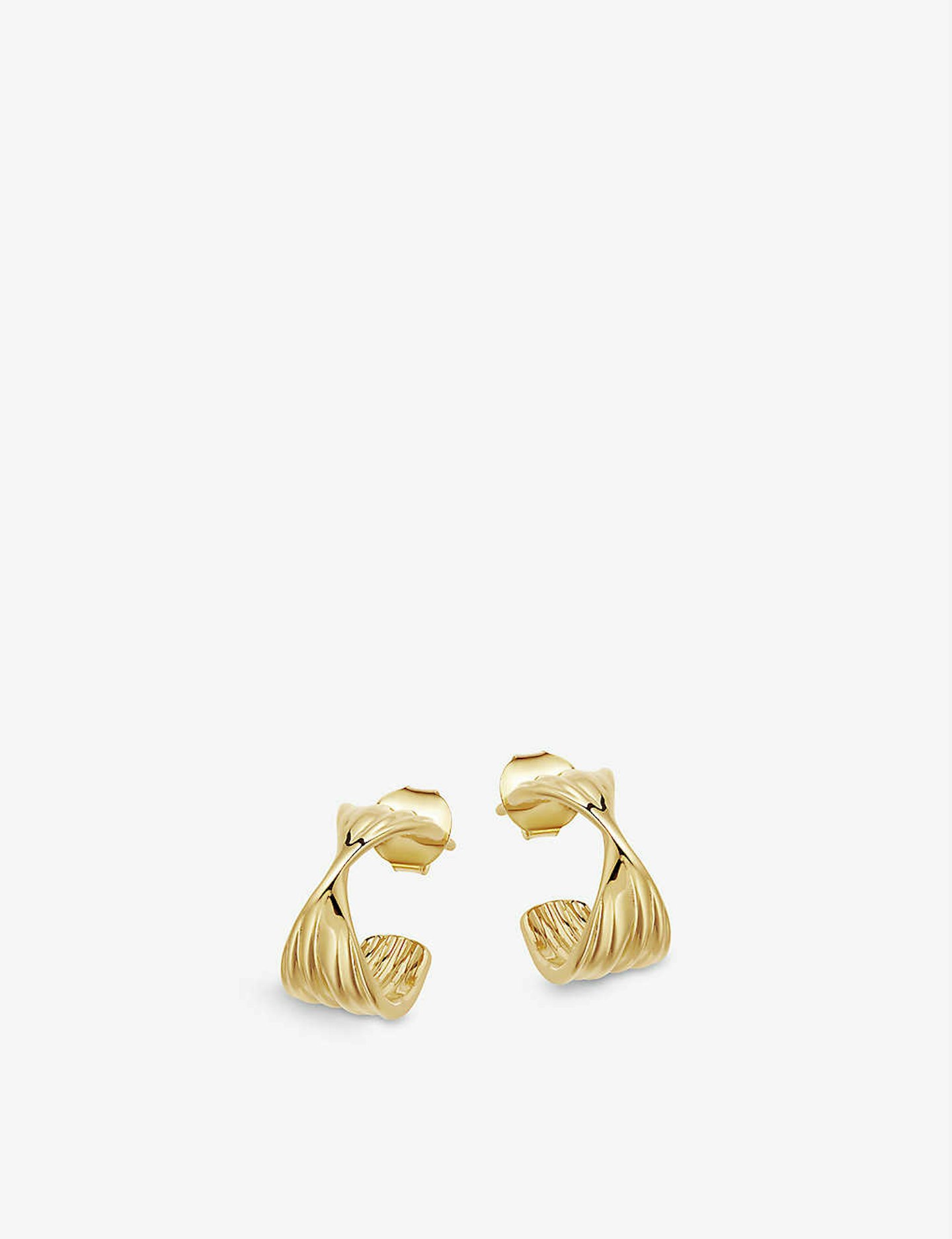 best gold jewellery under 150 Missoma, Wave Small 18ct Yellow Gold Vermeil Hoop Earrings, £85