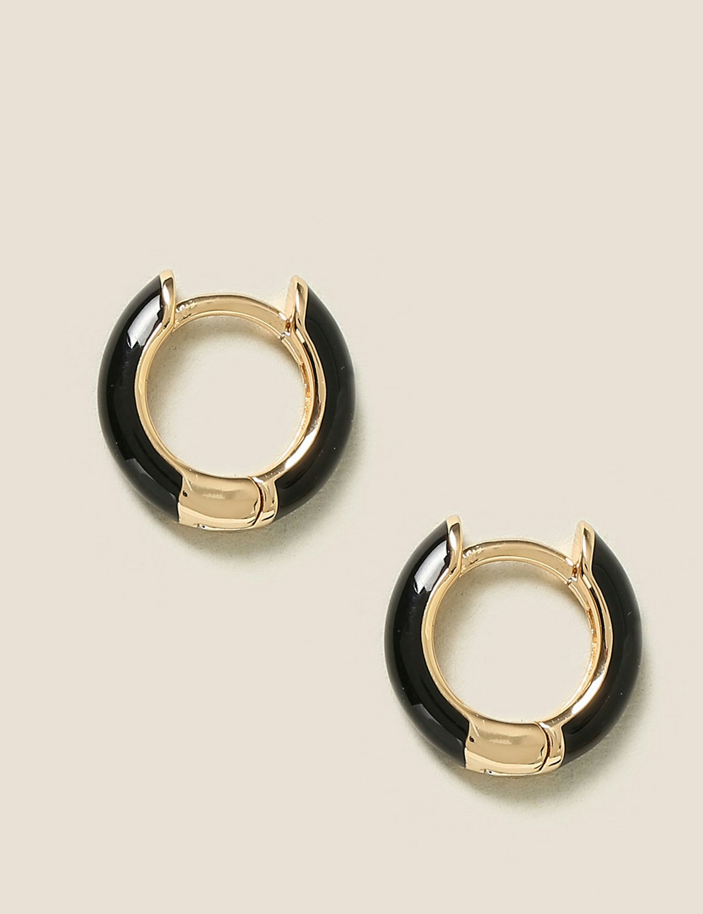 best gold jewellery under 150 M&S Collection, Gold Plated Enamel Hoop Earrings, £20