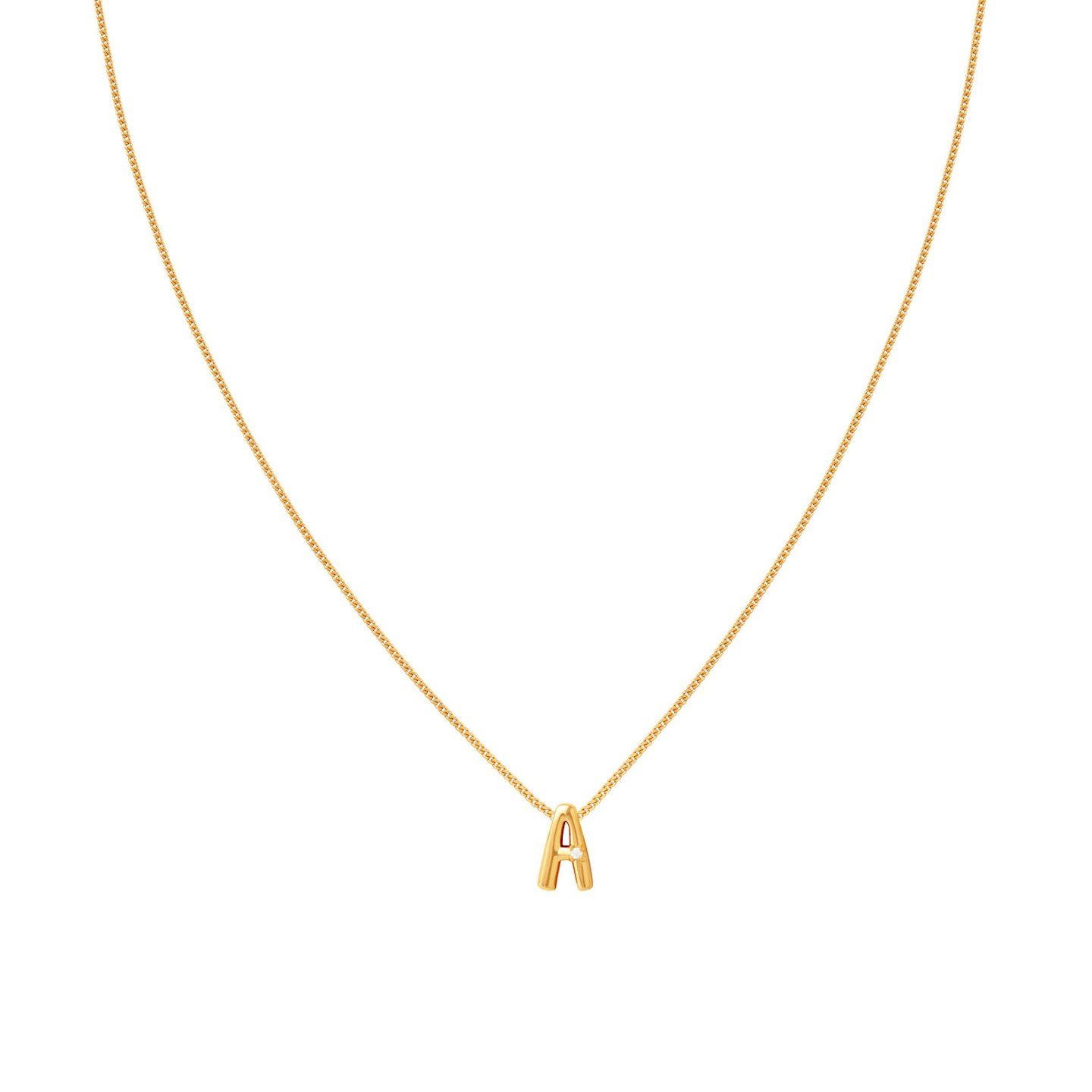 best gold jewellery under 150 Astrid & Miyu, A Initial Pendant Necklace in Gold, £79