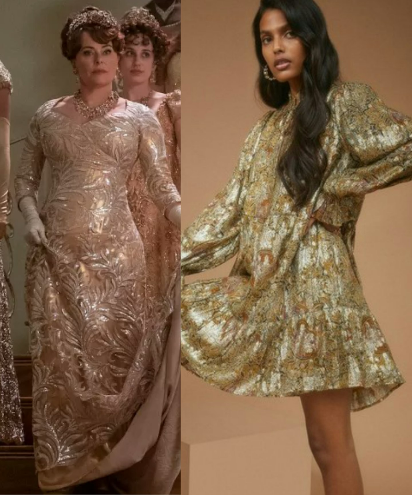 Metallic Paisley Printed Smock Dress