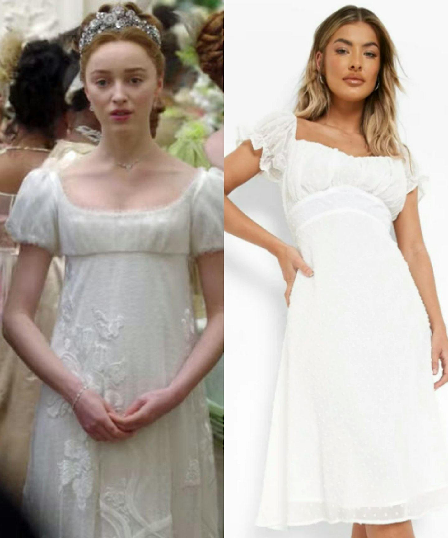 Dobby Off The Shoulder Tie Back Midi Dress