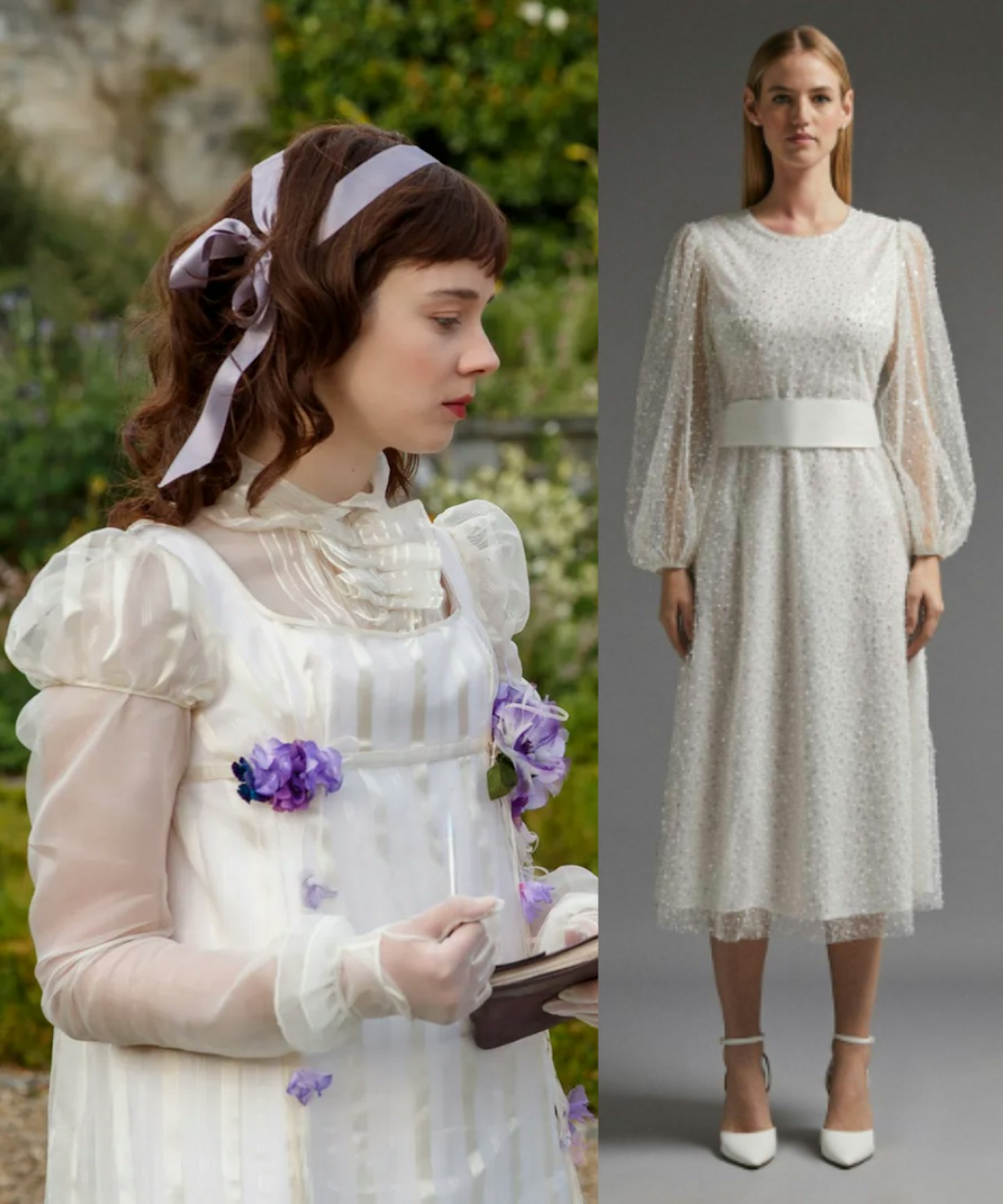Eloise's Mesh Dress - Coast Embellished Mesh Long Sleeve Midi Dress