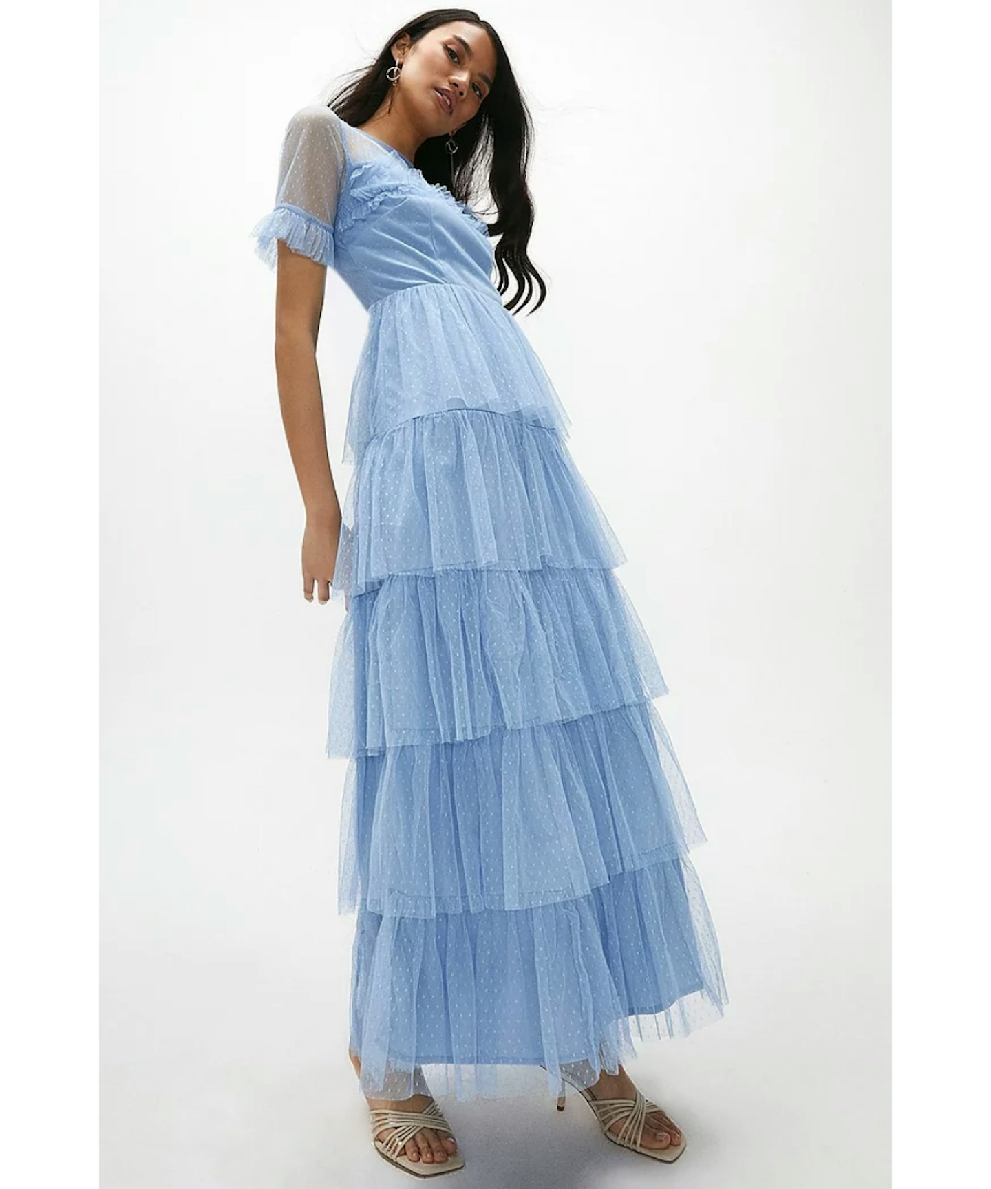 Coast Ruffle Tier Skirt Short Sleeve Maxi Dress