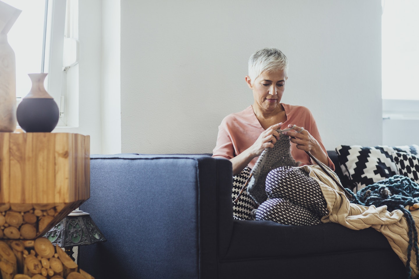 woman knitting