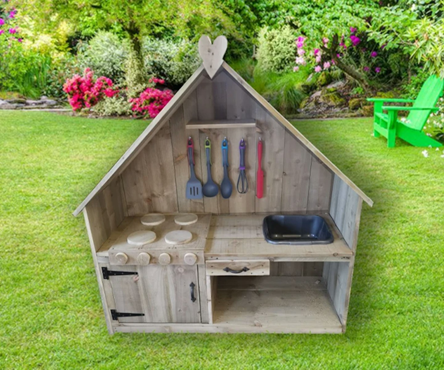 Children's All Weather Mud Kitchen With Pitched Roof