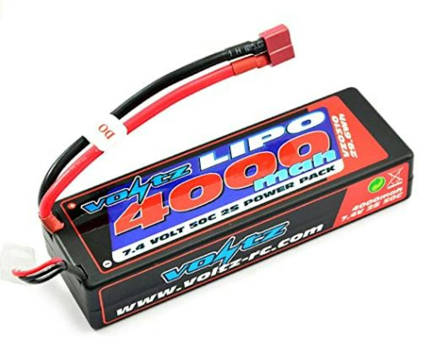 Voltz 4000mAh 2S 7.4V 50C Hard Case LiPo Battery Pack