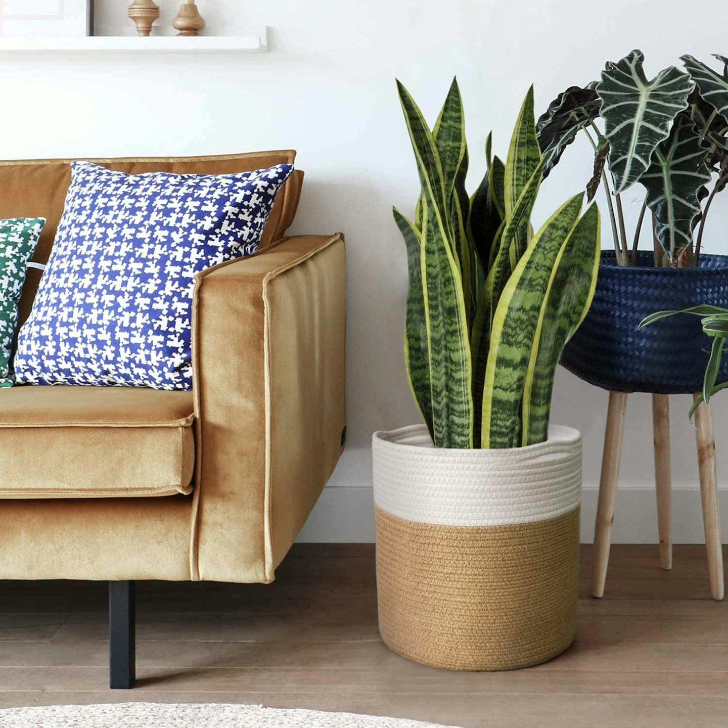 Amazon, Goodpick Large Sturdy Jute Rope Plant Basket Modern Woven Basket for 28CM, £14.44
