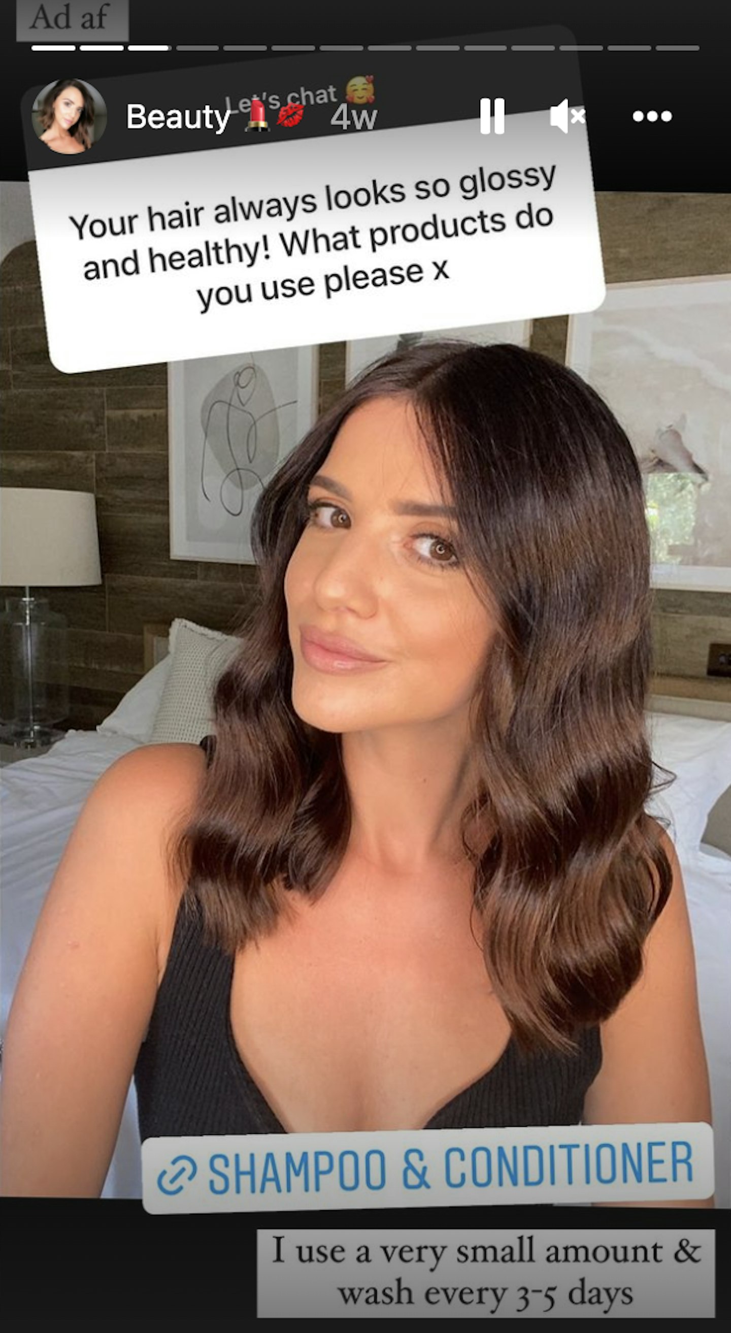 lucy-mecklenburgh-instagram-story-shiny-locks-answer