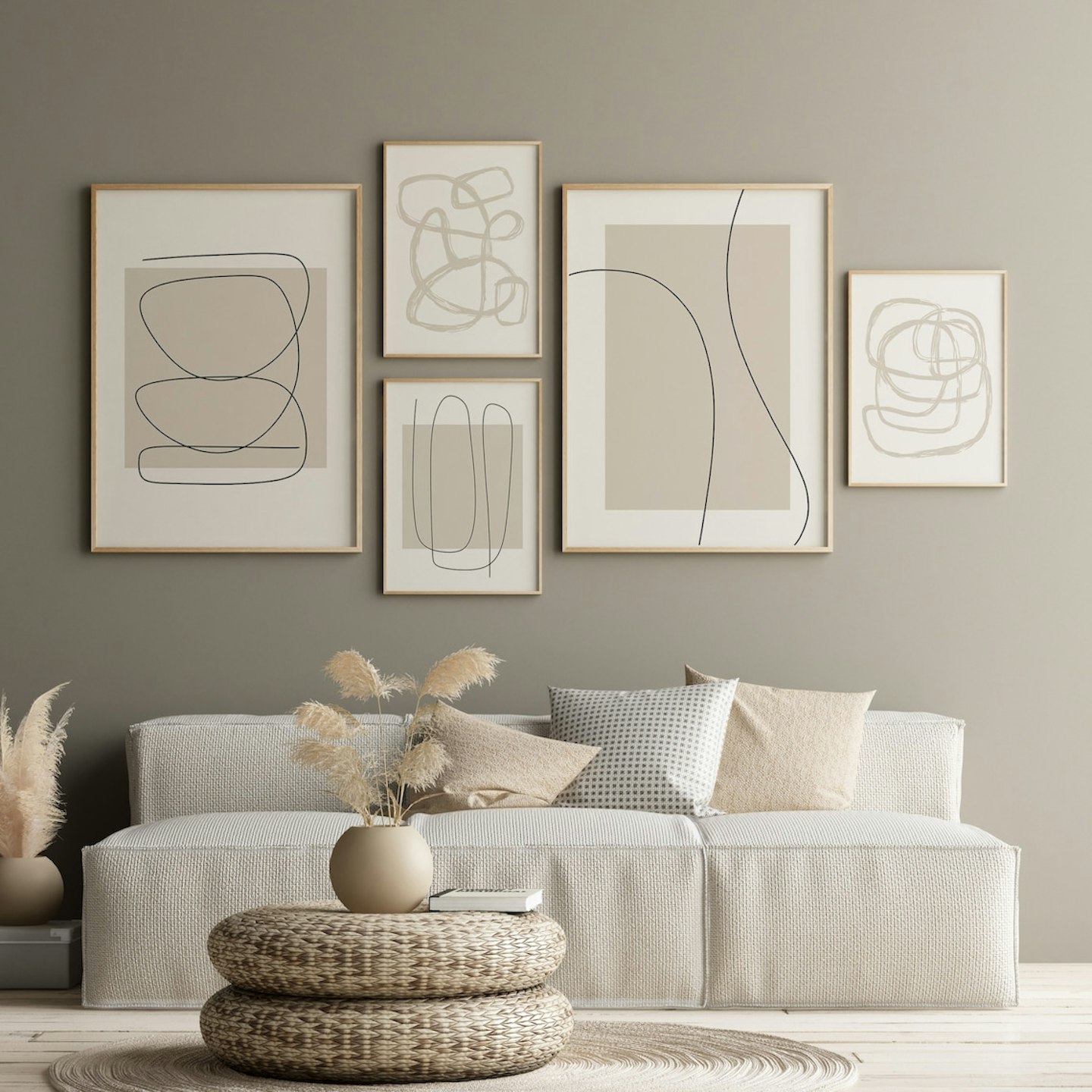 Etsy, Gallery Wall Prints Neutral Set of 5, From £25