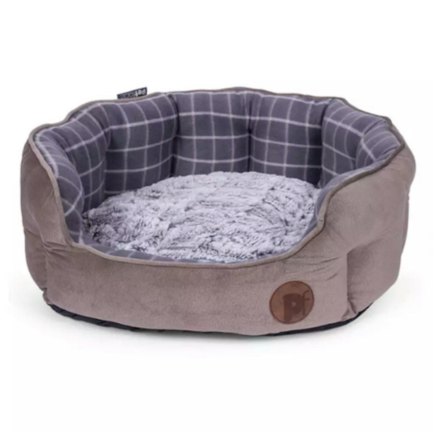 Dog Bed: Petface Grey Check Dog Bed