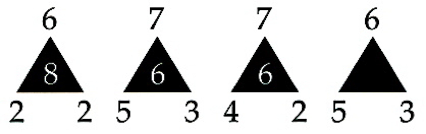 triangles with numbers brain teaser