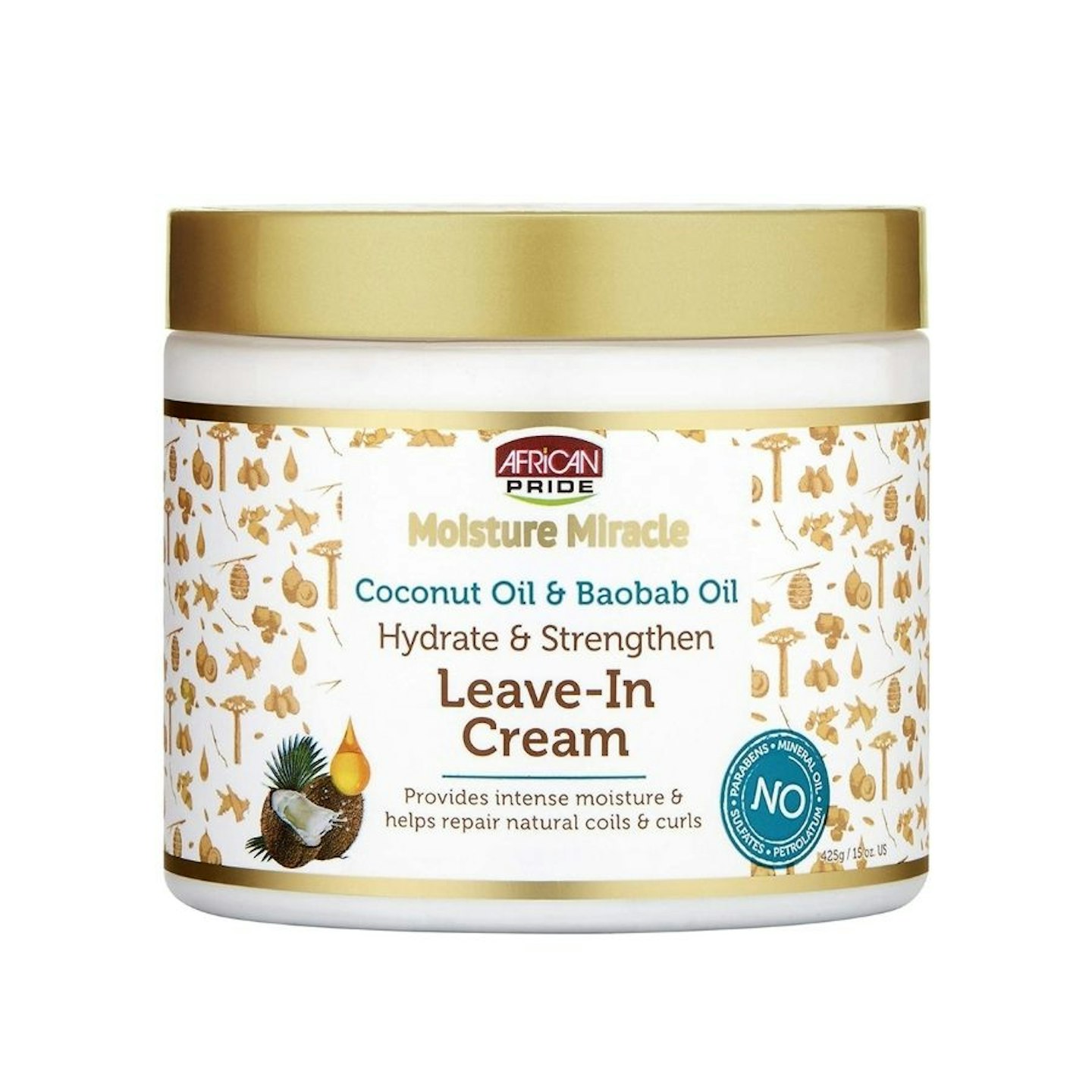 African Pride Moisture Miracle Coconut Oil & Baobab Oil Leave-In Cream