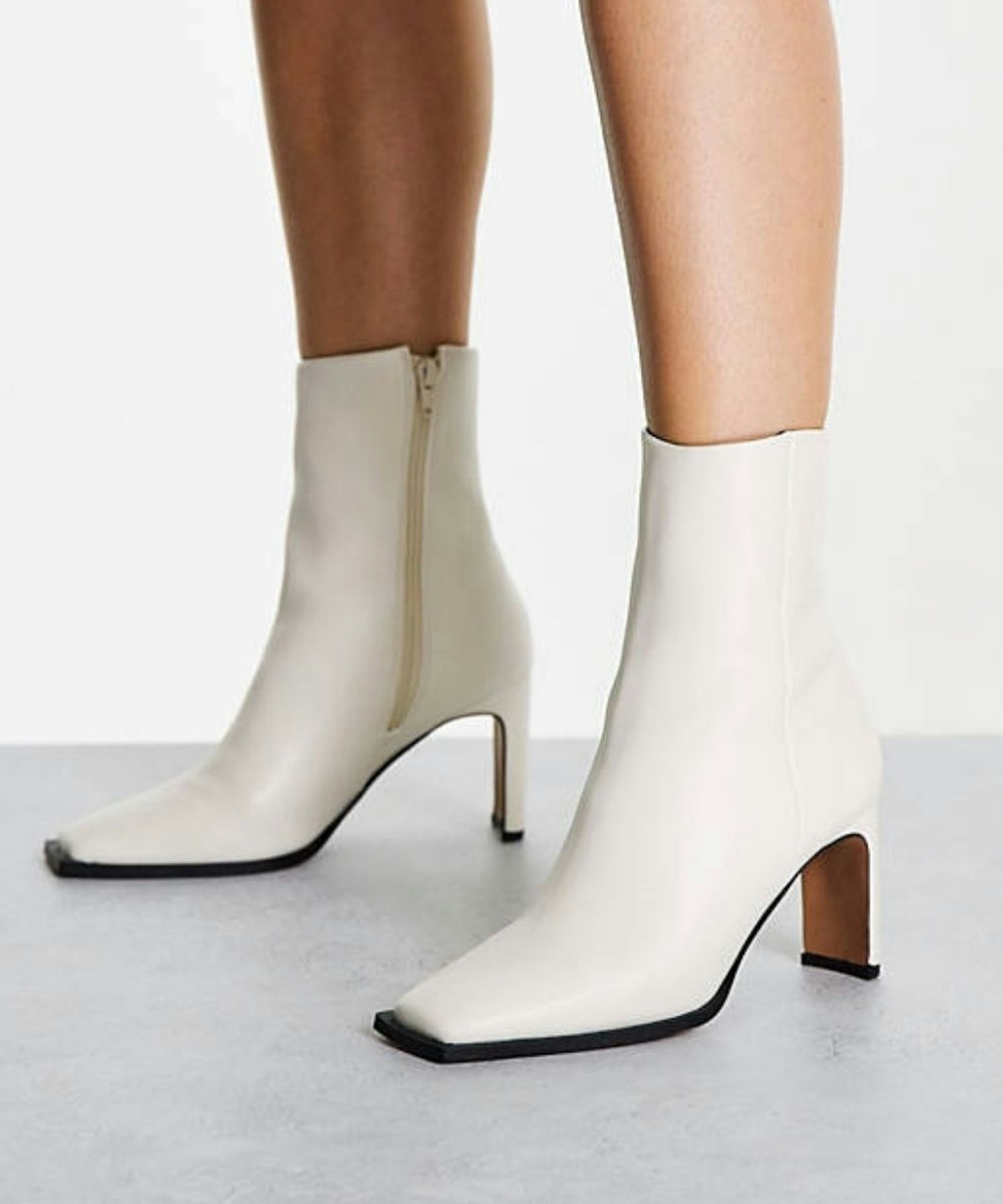 ASOS DESIGN Remmy set-back heeled boots in bone