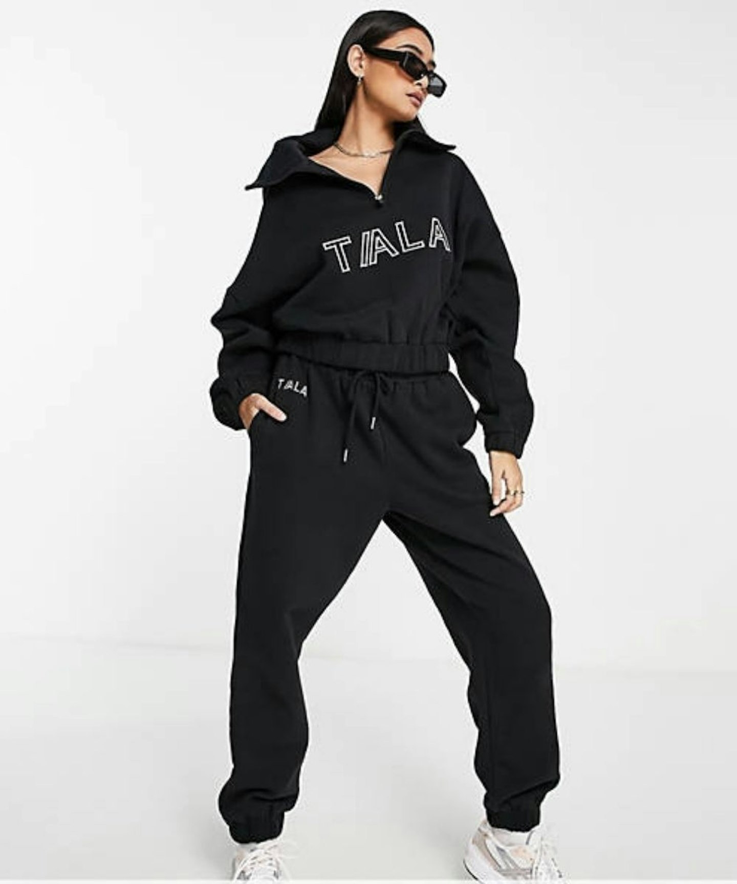 TALA Doze half zip sweatshirt in black exclusive to ASOS