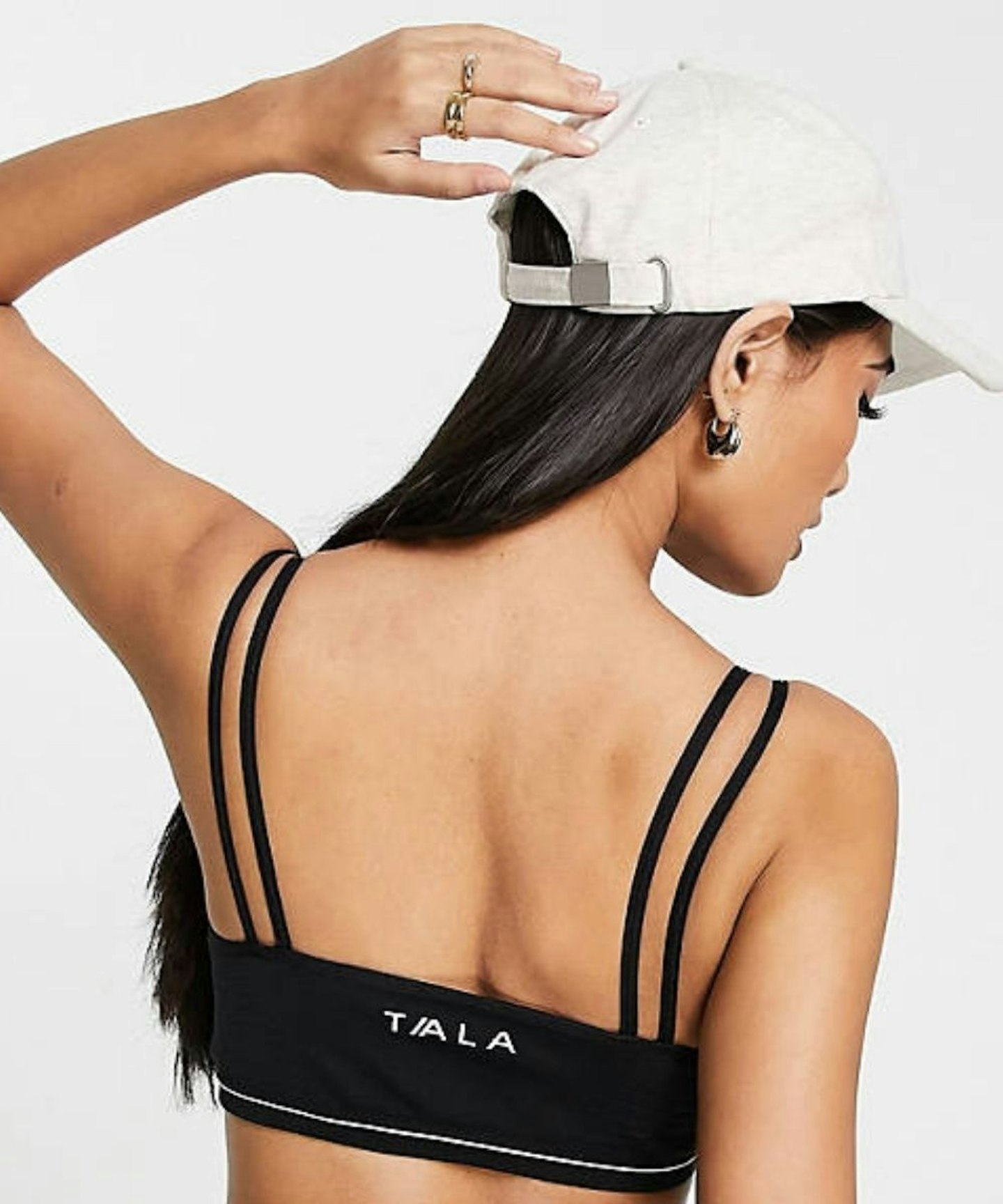 TALA light support double strap bandeau in black exclusive to ASOS