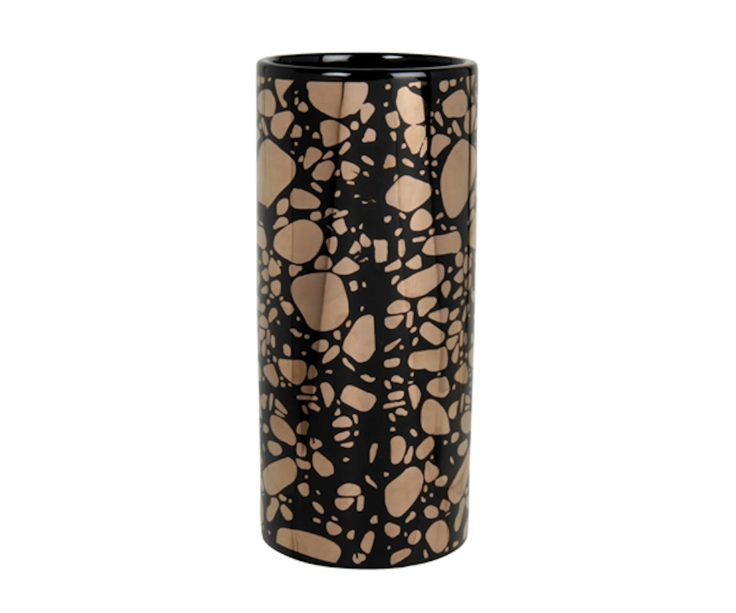 Black and gold dolomite vase H25cm