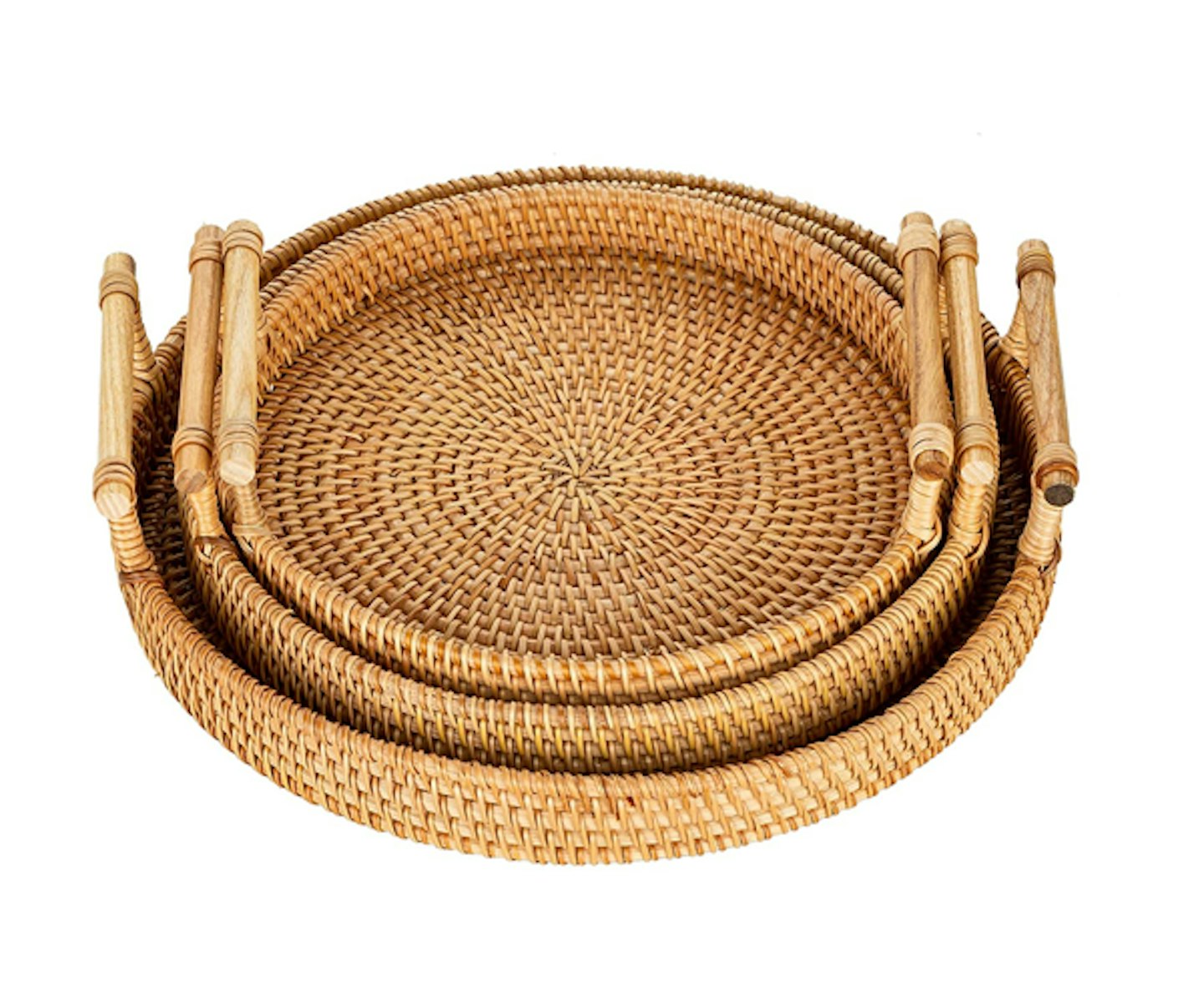 Sziqiqi Rattan Serving Tray with Handles