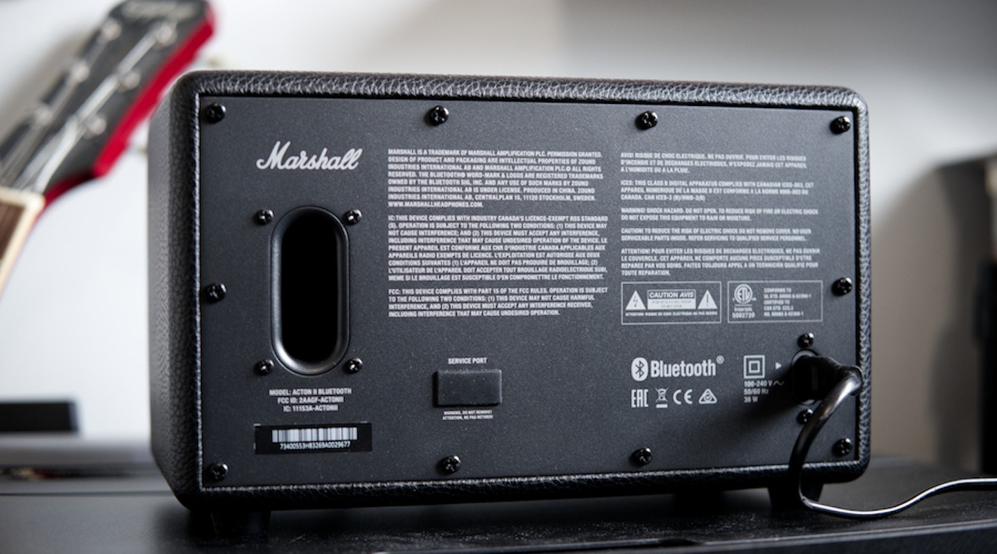 Marshall Acton II Bluetooth Speaker rear, including bass reflex port