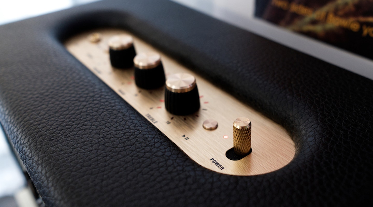 Marshall Acton II Bluetooth Speaker, top panel and power lever