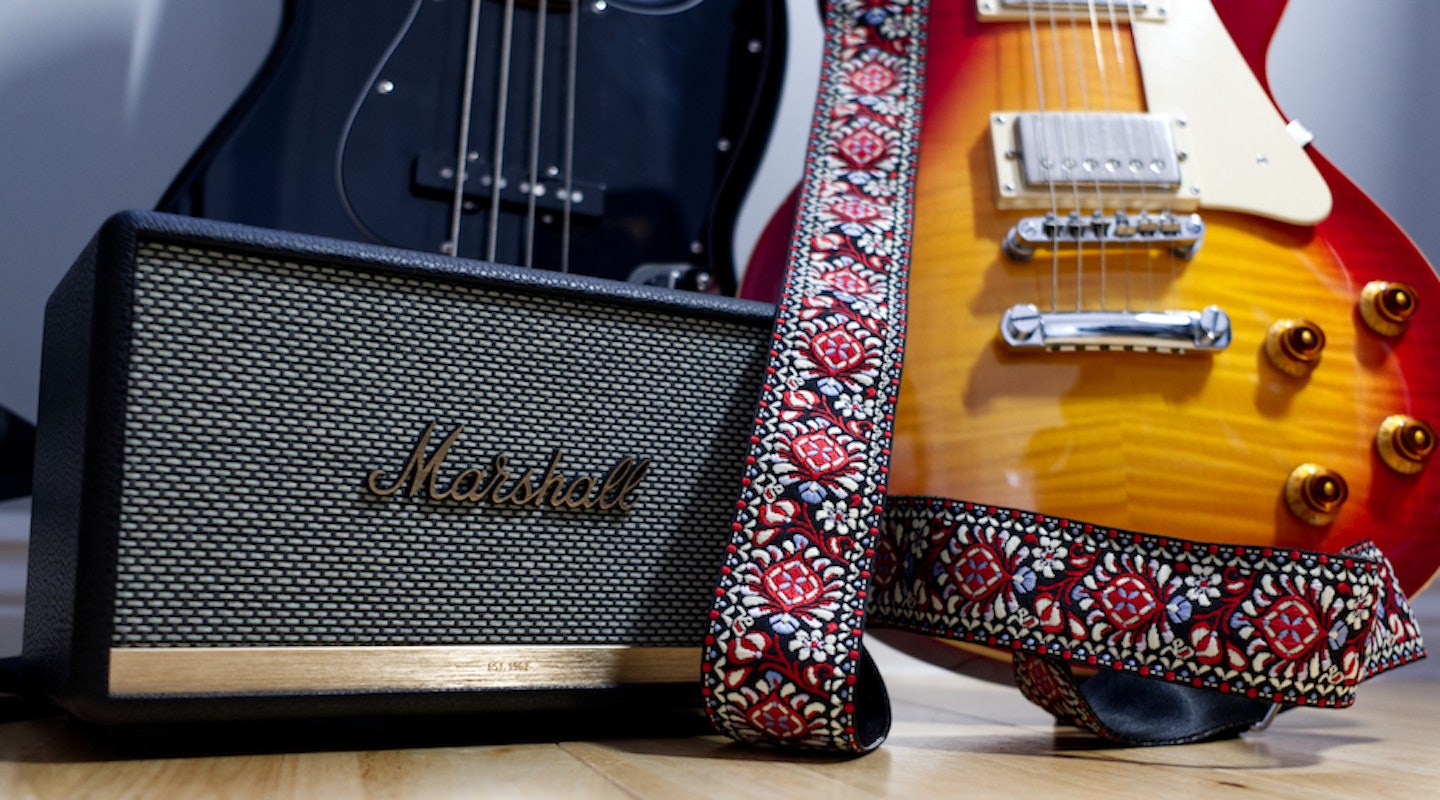 Marshall Acton II Bluetooth Speaker with Les Paul and Jazz Bass