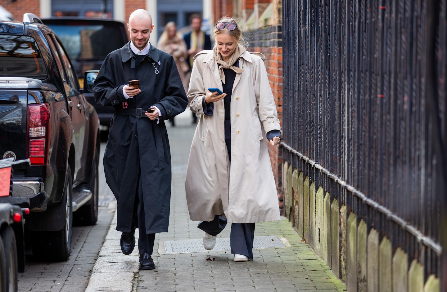 The Warehouse trouser suit being worn at LFW