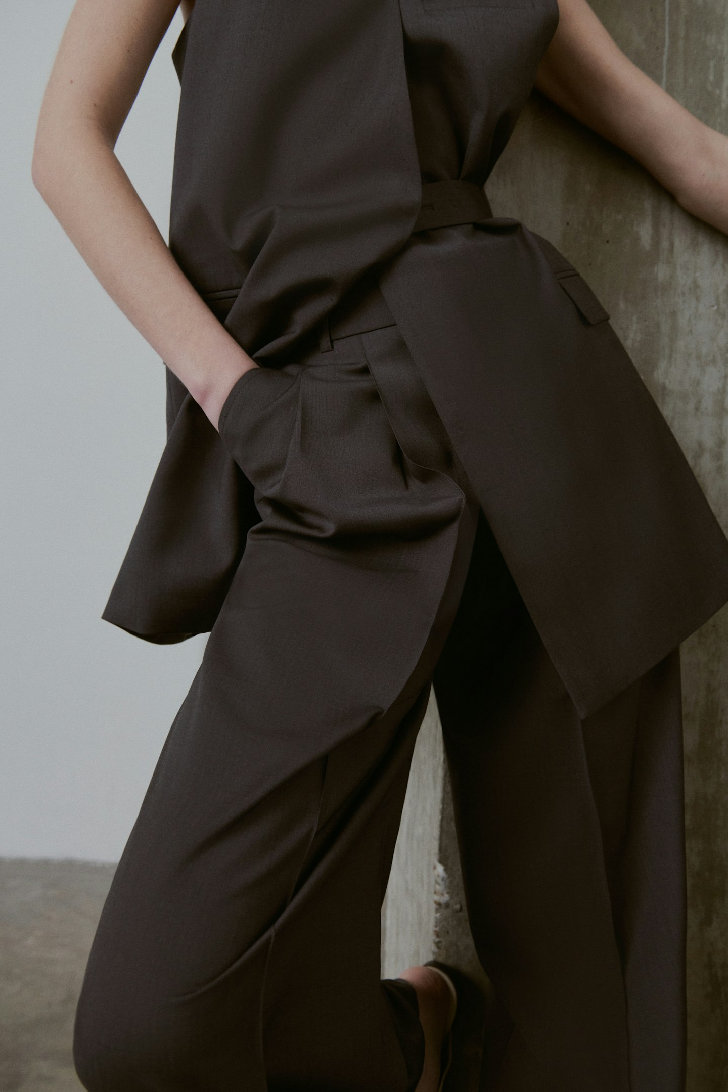 Premium Virgin Wool Wide-Leg Trouser With Pintuck Detail, £88