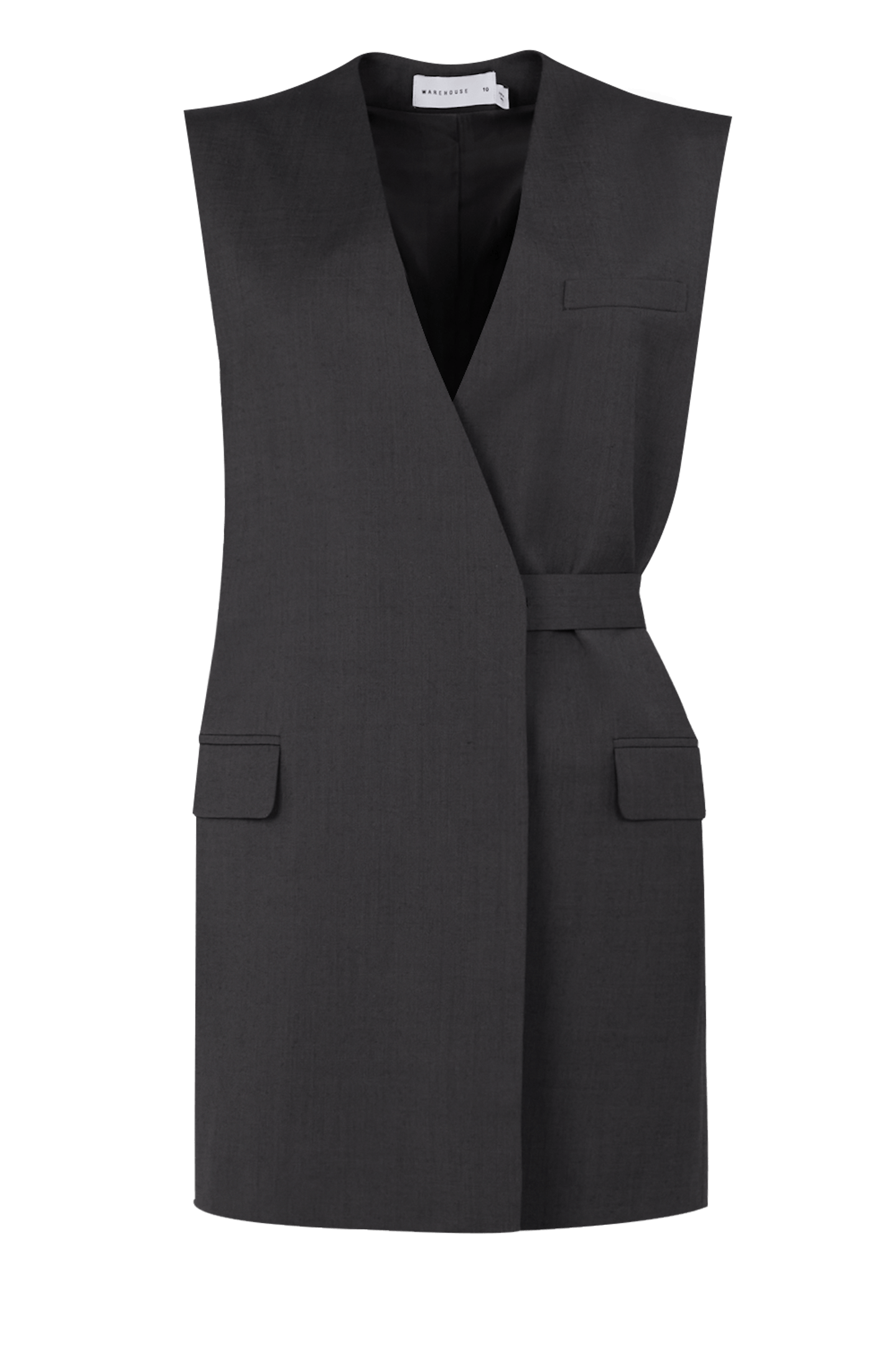 Premium Wool Sleeveless Tab Detail Vest Jacket, £100