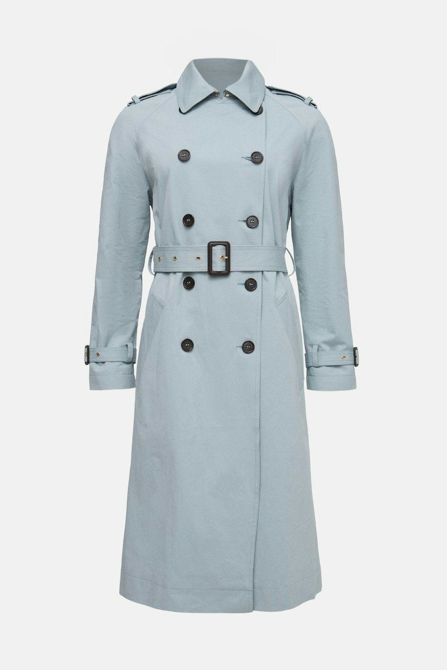 best trench coats for women Warehouse, Raglan Sleeve Pale Blue Trench Coat, £111.20