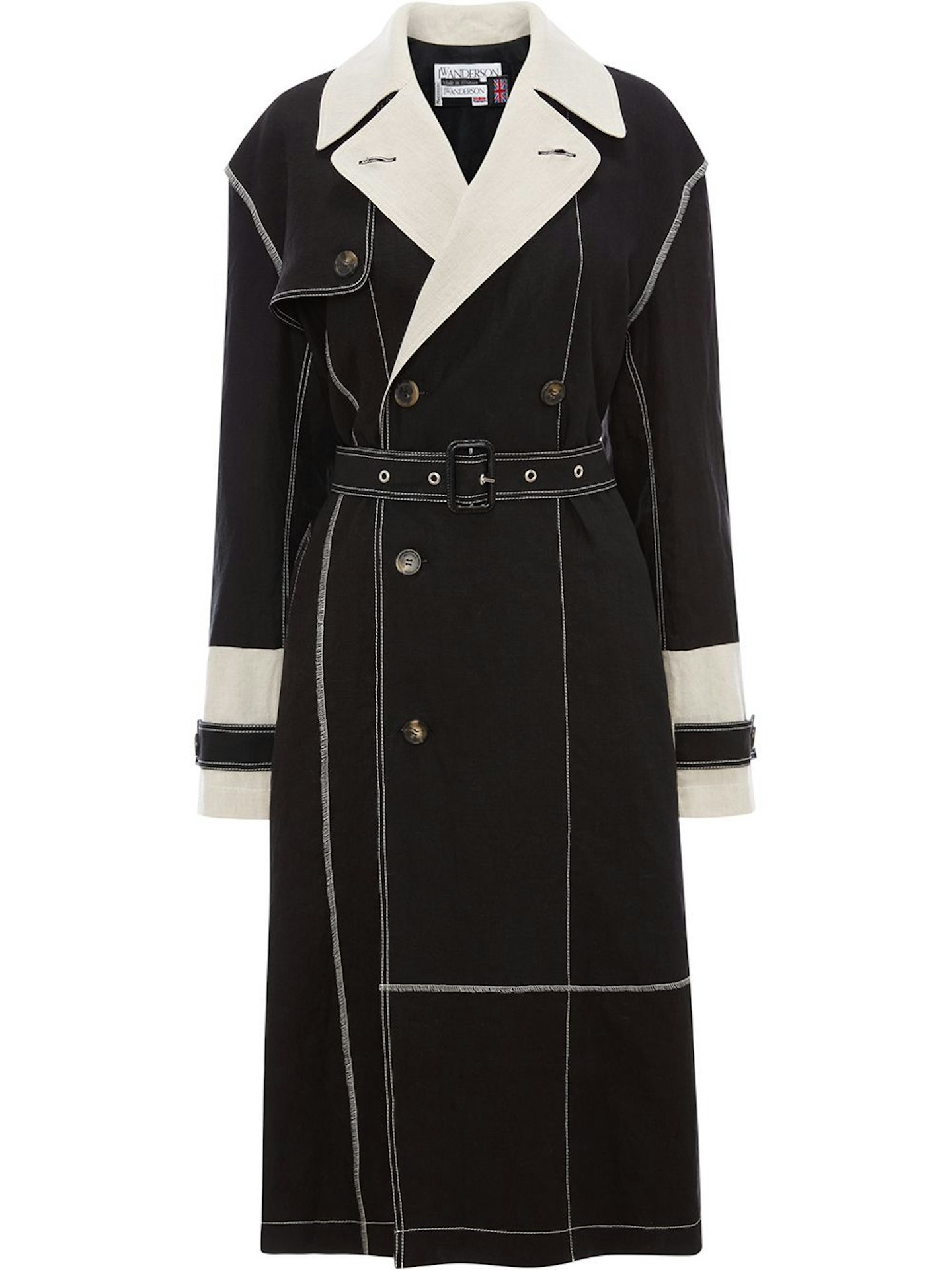 best trench coats for women JW Anderson, Contrast Stitch Belted Trench Coat, £1,650