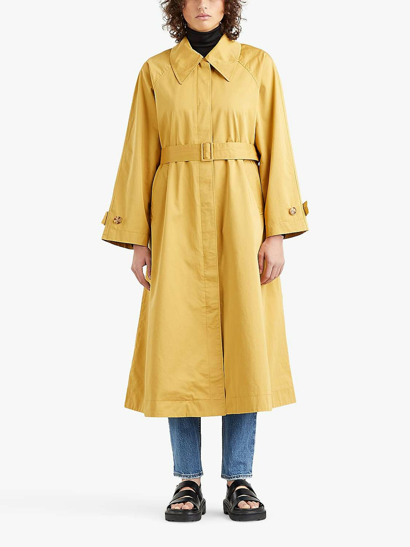 best trench coats for women Levi's, Edie Plain Trench Coat Mustard Gold, £160