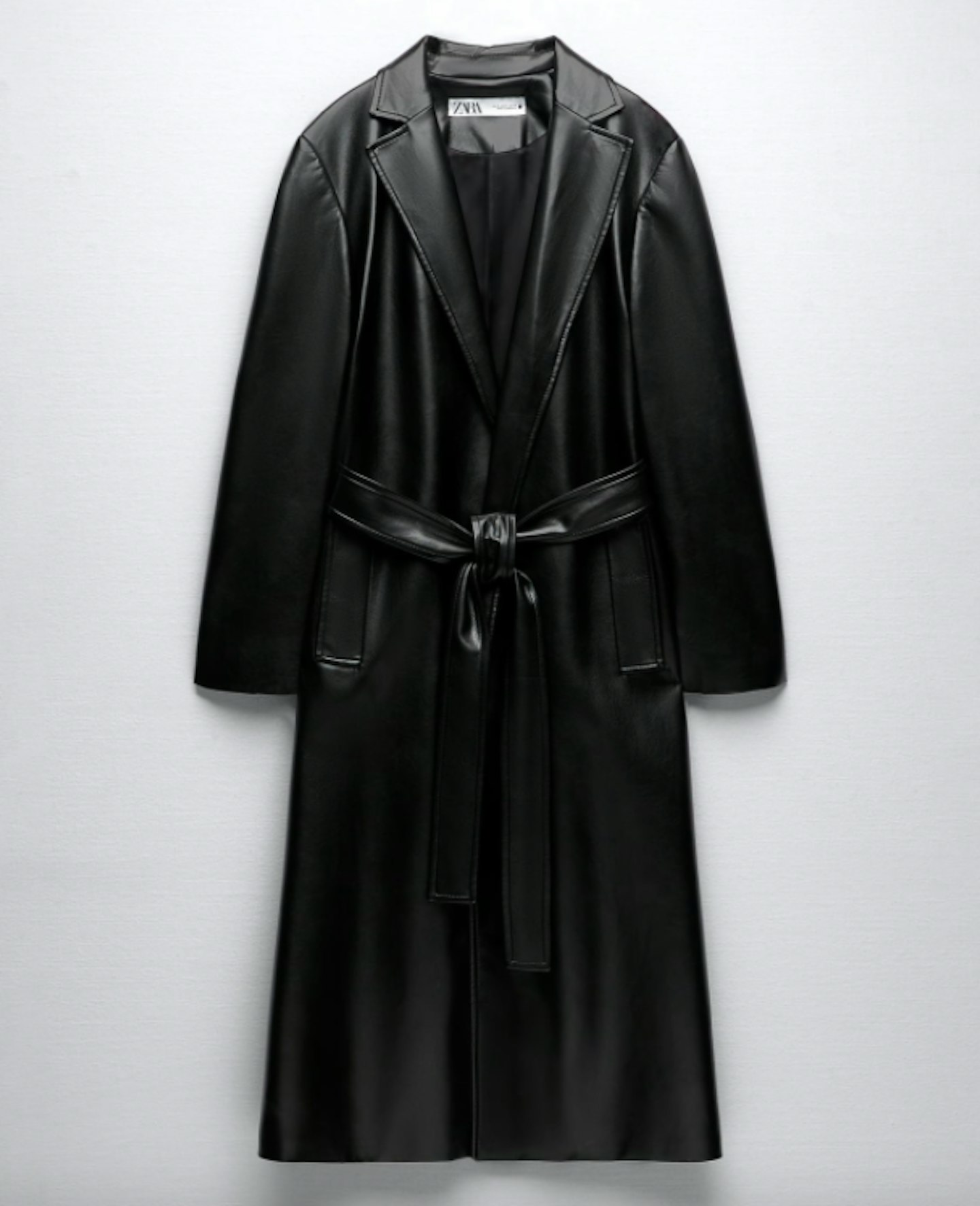 Zara, Long Faux-Leather Coat, £99.99
