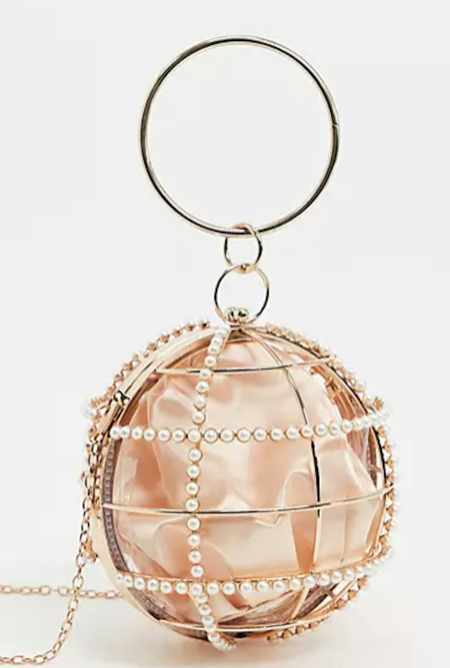 ASOS DESIGN cage sphere clutch bag with embellishment