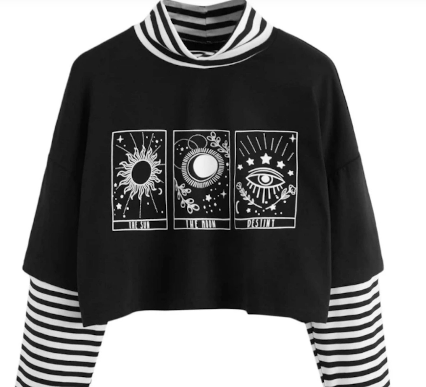 Plus 2 In 1 Striped Panel Drop Shoulder Tee