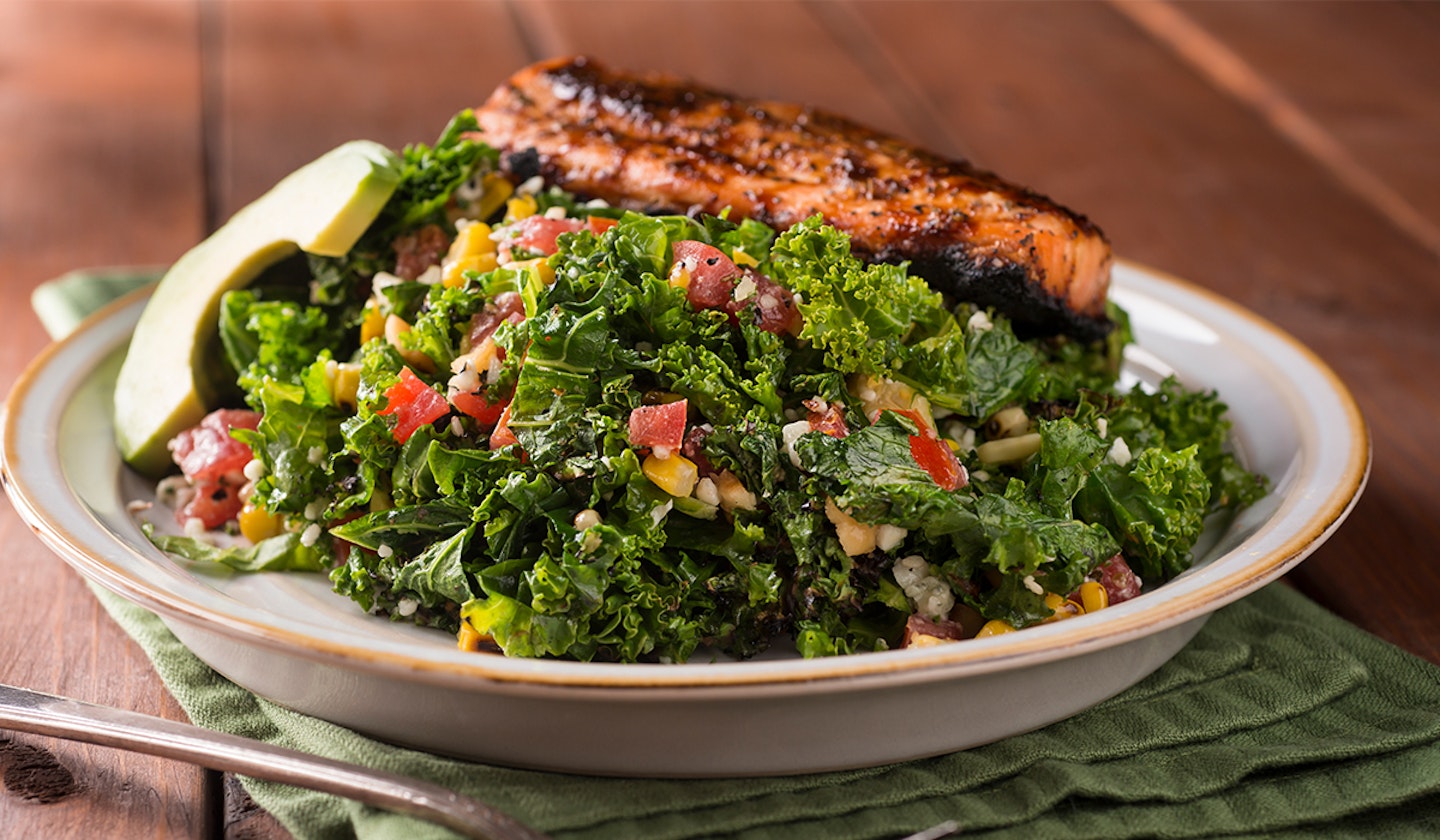 salmon and kale