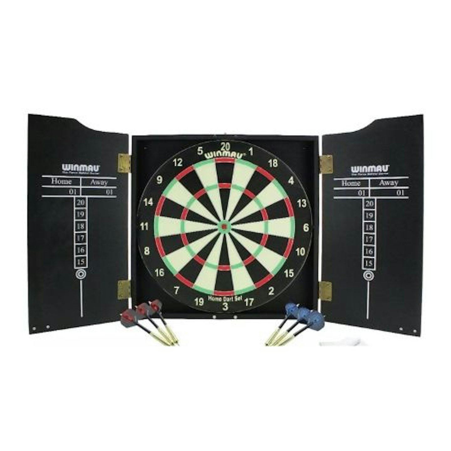 Winmau Home Double Sided Dartboard, Cabinet and Darts Set