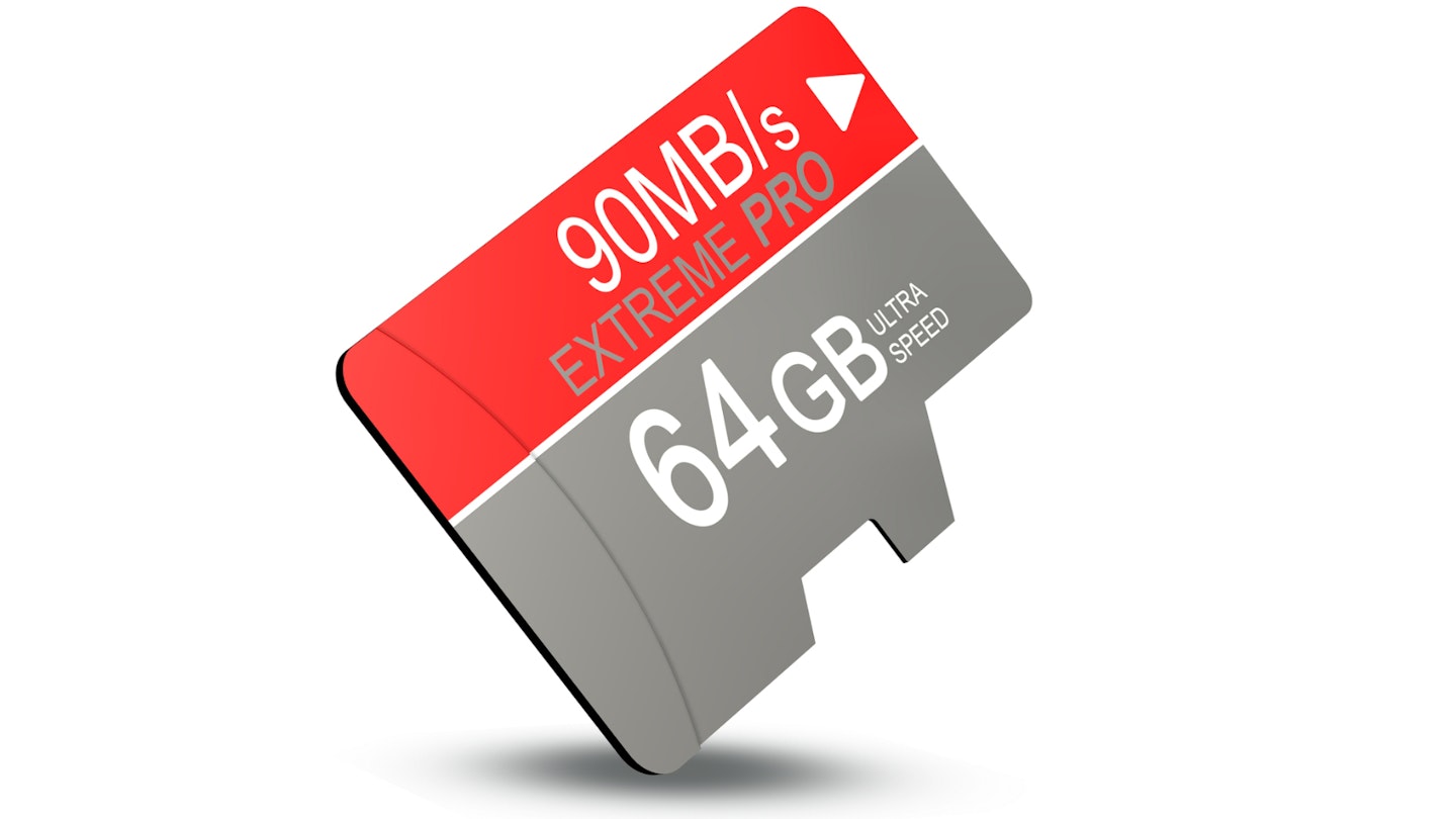 Animation of a microSD card